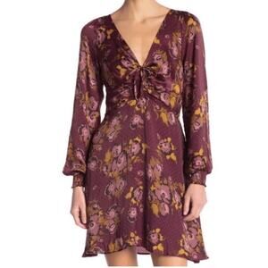 Free People Morning Light Mini Dress Women’s Size 2 Floral Polka Dot Long Sleeve